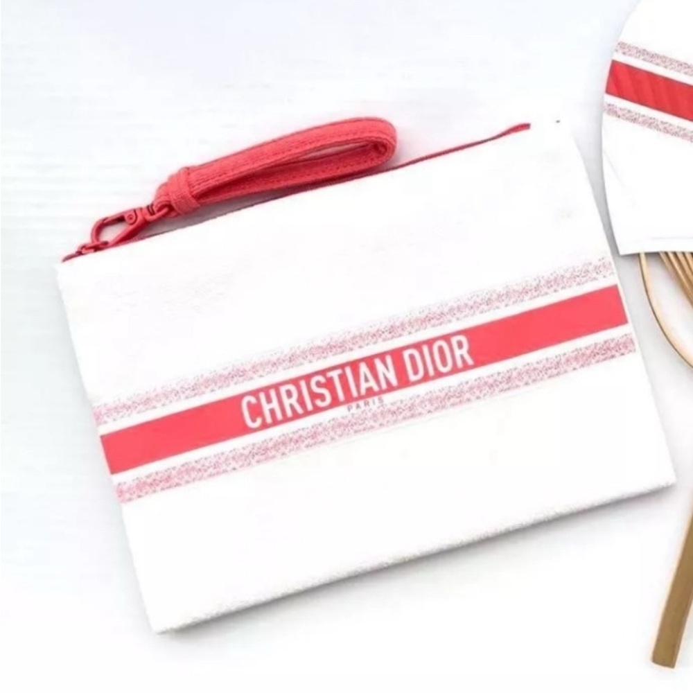Dior White and Red Pouch